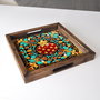Aberto Design Bandeja REF052 de Madera Maciza, Impresión UV sobre MDF, 35 x 35 x 4 cm